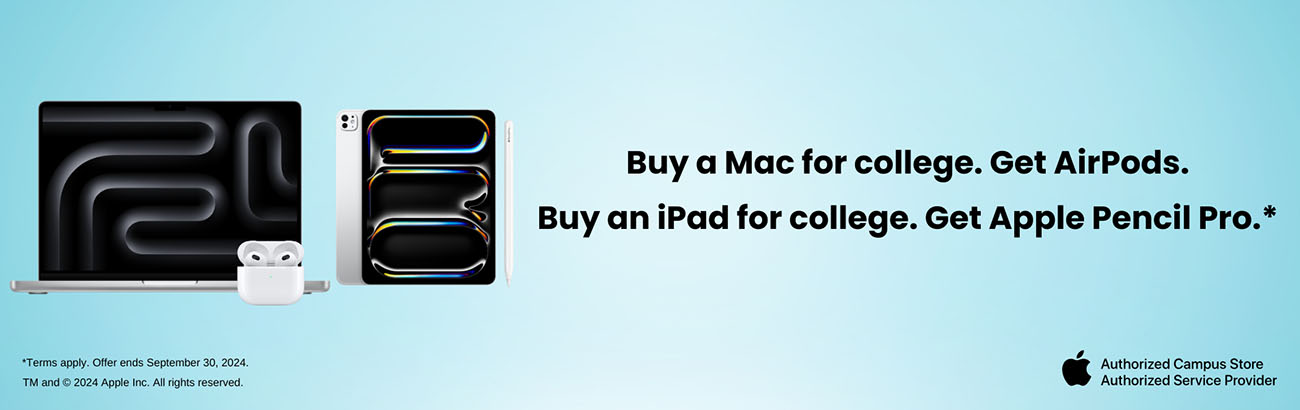 Buy a Mac and get AirPods, or buy an iPad Air or iPad Pro and get Apple Pencil Pro free!